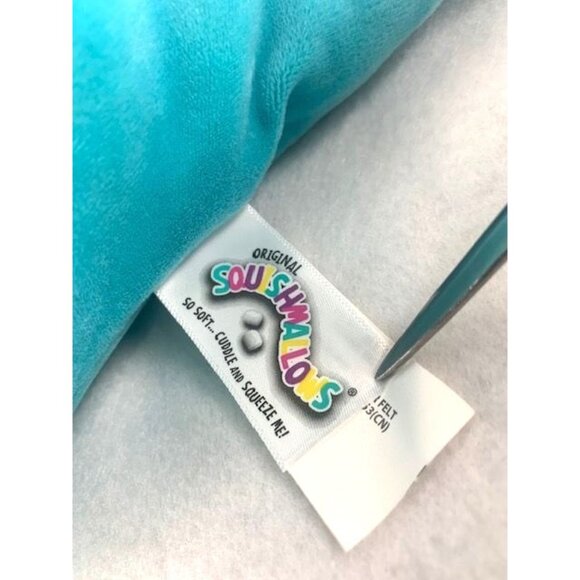 SquishMallows Tatiana The Teal Dragon 12" Plush Pillow with Hearts - Picture 7 of 9